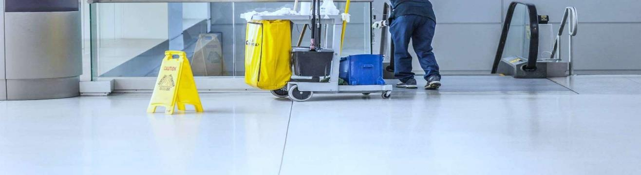 Professional floor care equipment in a clean interior